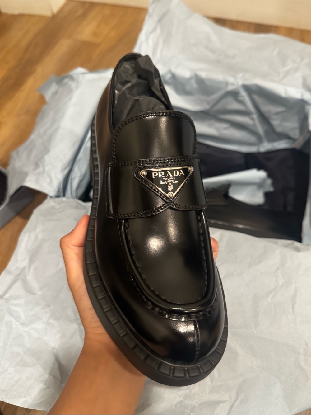 Prada Black Patent Leather Loafers - Picture 5 of 8